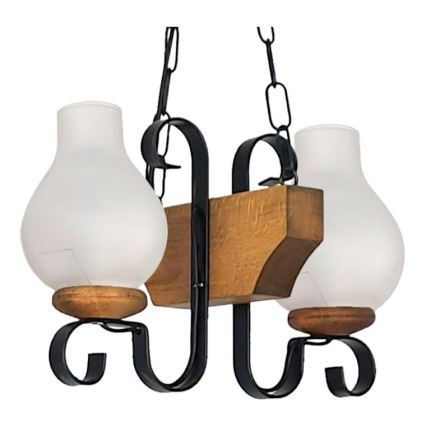 Brilagi - Lampadario a sospensione con catena QUEEN 2xE14/40W/230V faggio