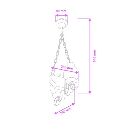 Brilagi - Lampadario a sospensione con catena QUEEN 2xE14/40W/230V faggio