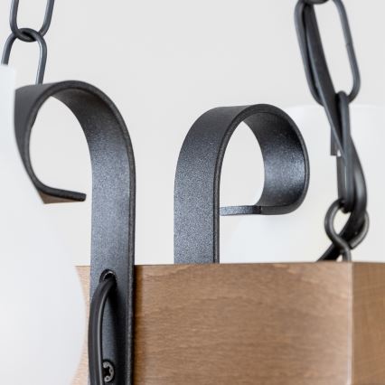 Brilagi - Lampadario a sospensione con catena QUEEN 2xE14/40W/230V faggio/noce