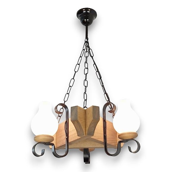 Brilagi - Lampadario a sospensione con catena QUEEN 3xE14/40W/230V faggio
