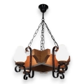 Brilagi - Lampadario a sospensione con catena QUEEN 4xE14/40W/230V faggio/noce