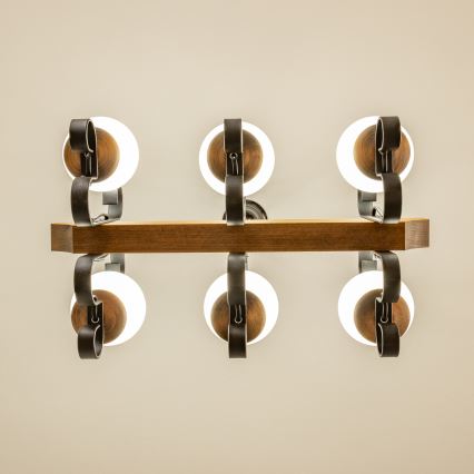 Brilagi - Lampadario a sospensione con catena QUEEN 6xE14/40W/230V faggio