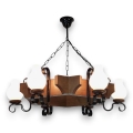 Brilagi - Lampadario a sospensione con catena QUEEN 6xE14/40W/230V faggio/noce