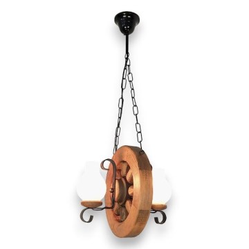 Brilagi - Lampadario a sospensione con catena ROATA 2xE14/40W/230V faggio