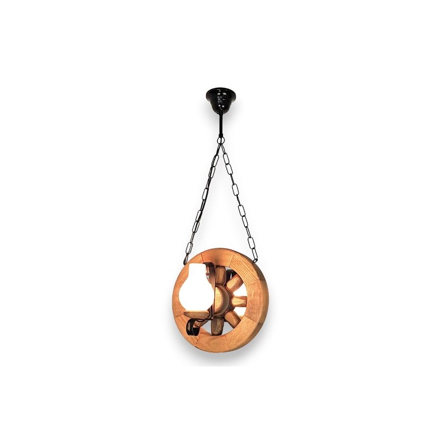 Brilagi - Lampadario a sospensione con catena ROATA 2xE14/40W/230V faggio