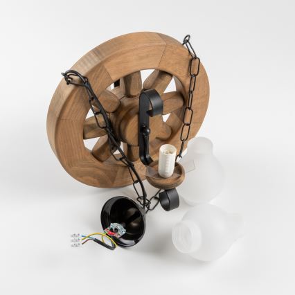 Brilagi - Lampadario a sospensione con catena ROATA 2xE14/40W/230V faggio