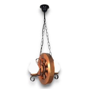 Brilagi - Lampadario a sospensione con catena ROATA 2xE14/40W/230V faggio/noce