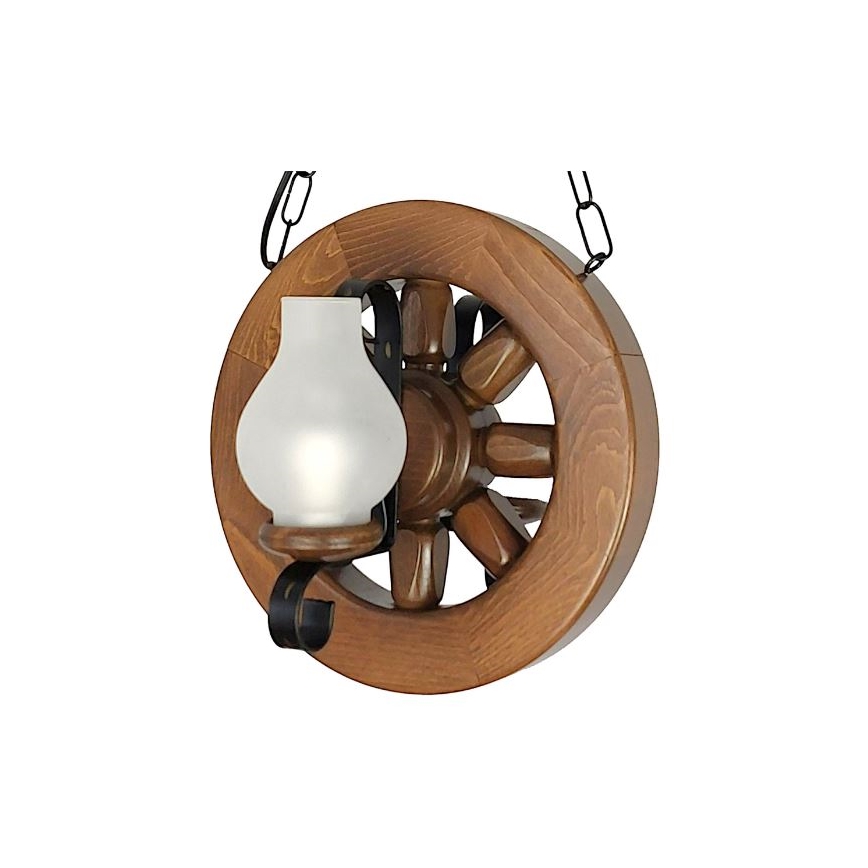 Brilagi - Lampadario a sospensione con catena ROATA 2xE14/40W/230V faggio/noce