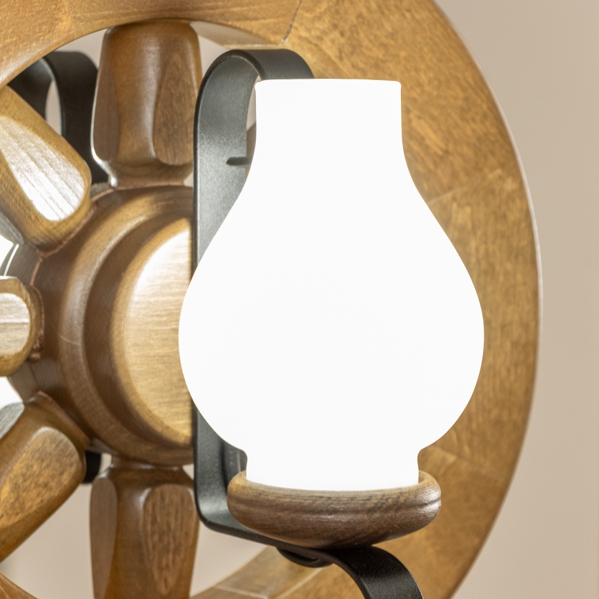 Brilagi - Lampadario a sospensione con catena ROATA 2xE14/40W/230V faggio/noce