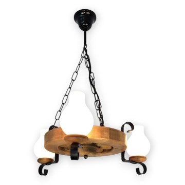 Brilagi - Lampadario a sospensione con catena ROATA 3xE14/40W/230V faggio