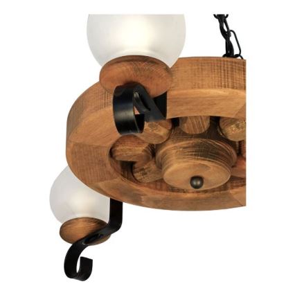 Brilagi - Lampadario a sospensione con catena ROATA 3xE14/40W/230V faggio