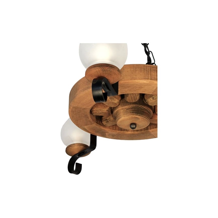 Brilagi - Lampadario a sospensione con catena ROATA 3xE14/40W/230V faggio
