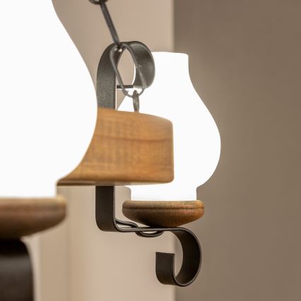 Brilagi - Lampadario a sospensione con catena ROATA 3xE14/40W/230V faggio