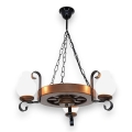 Brilagi - Lampadario a sospensione con catena ROATA 3xE14/40W/230V faggio/noce