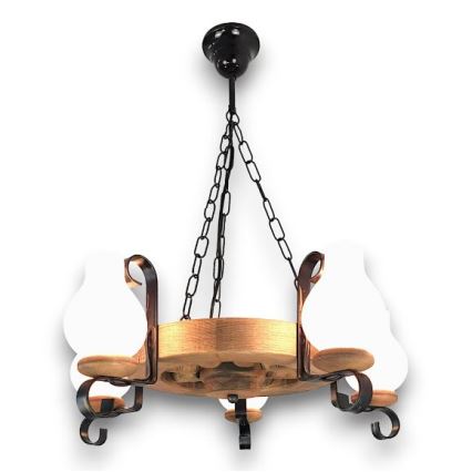 Brilagi - Lampadario a sospensione con catena ROATA 5xE14/40W/230V faggio