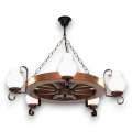 Brilagi - Lampadario a sospensione con catena ROATA 5xE14/40W/230V faggio/noce