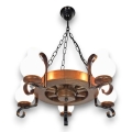 Brilagi - Lampadario a sospensione con catena ROATA 5xE14/40W/230V faggio/noce