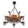 Brilagi - Lampadario a sospensione con catena ROATA 5xE14/40W/230V faggio/noce