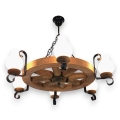 Brilagi - Lampadario a sospensione con catena ROATA 6xE14/40W/230V faggio