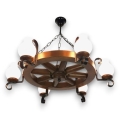Brilagi - Lampadario a sospensione con catena ROATA 6xE14/40W/230V faggio/noce