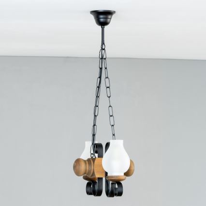 Brilagi - Lampadario a sospensione con catena RUSTIC 2xE14/40W/230V faggio