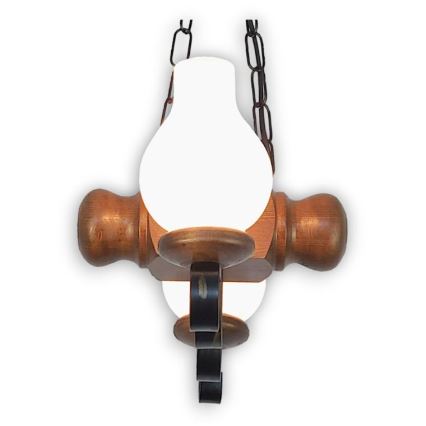 Brilagi - Lampadario a sospensione con catena RUSTIC 2xE14/40W/230V faggio/noce