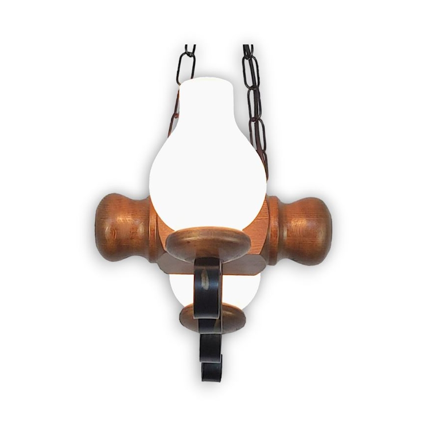 Brilagi - Lampadario a sospensione con catena RUSTIC 2xE14/40W/230V faggio/noce