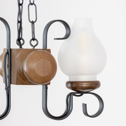 Brilagi - Lampadario a sospensione con catena RUSTIC 2xE14/40W/230V faggio/noce