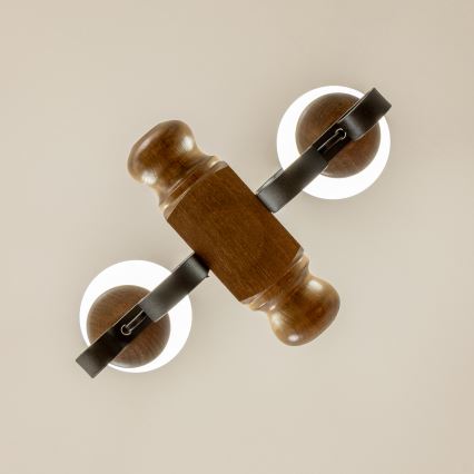 Brilagi - Lampadario a sospensione con catena RUSTIC 2xE14/40W/230V faggio/noce