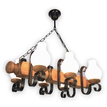 Brilagi - Lampadario a sospensione con catena RUSTIC 6xE14/40W/230V faggio