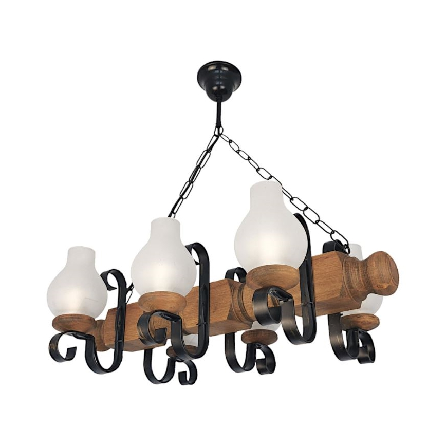 Brilagi - Lampadario a sospensione con catena RUSTIC 6xE14/40W/230V faggio