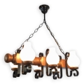 Brilagi - Lampadario a sospensione con catena RUSTIC 6xE14/40W/230V faggio/noce