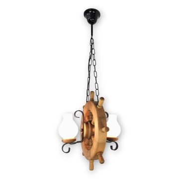 Brilagi - Lampadario a sospensione con catena TIMONA 2xE14/40W/230V faggio