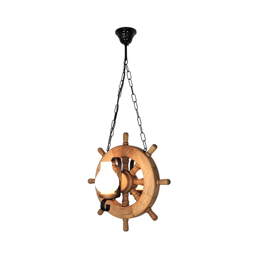 Brilagi - Lampadario a sospensione con catena TIMONA 2xE14/40W/230V faggio