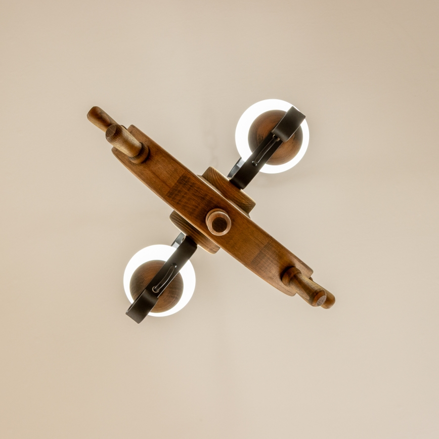 Brilagi - Lampadario a sospensione con catena TIMONA 2xE14/40W/230V faggio