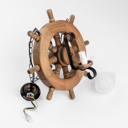 Brilagi - Lampadario a sospensione con catena TIMONA 2xE14/40W/230V faggio