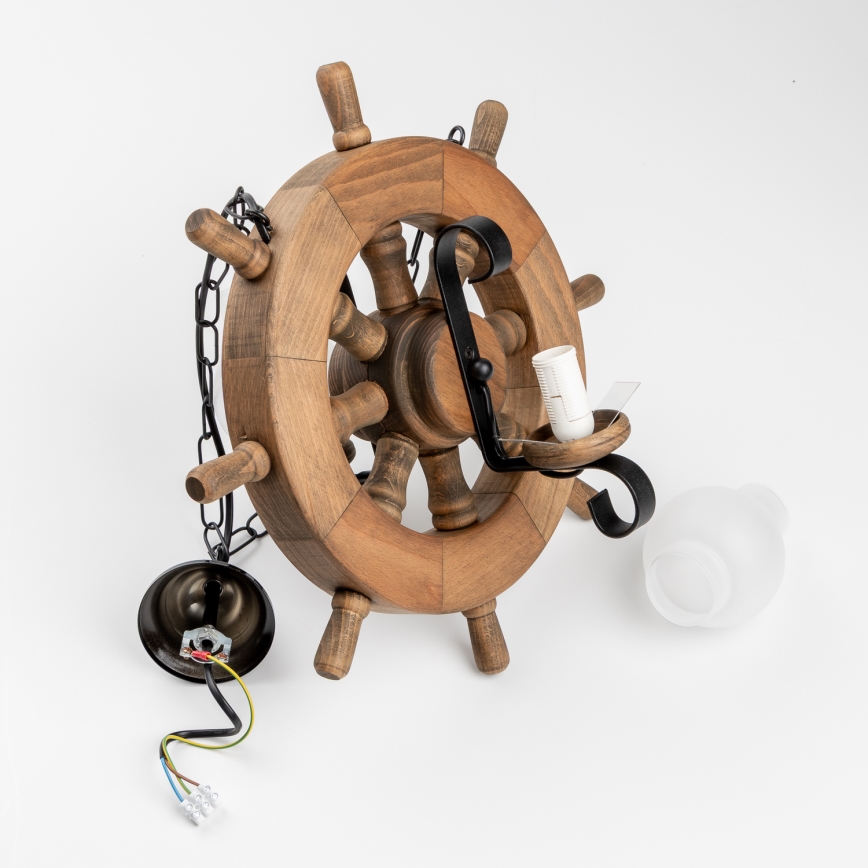 Brilagi - Lampadario a sospensione con catena TIMONA 2xE14/40W/230V faggio