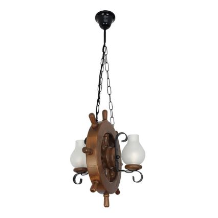 Brilagi - Lampadario a sospensione con catena TIMONA 2xE14/40W/230V faggio/noce
