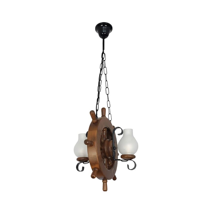 Brilagi - Lampadario a sospensione con catena TIMONA 2xE14/40W/230V faggio/noce