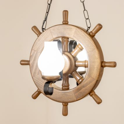 Brilagi - Lampadario a sospensione con catena TIMONA 2xE14/40W/230V faggio/noce