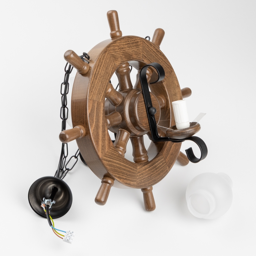 Brilagi - Lampadario a sospensione con catena TIMONA 2xE14/40W/230V faggio/noce