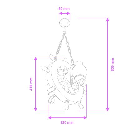 Brilagi - Lampadario a sospensione con catena TIMONA 2xE14/40W/230V faggio/noce