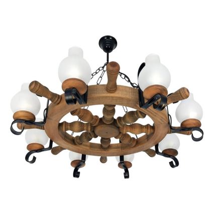 Brilagi - Lampadario a sospensione con catena TIMONA 8xE14/40W/230V faggio