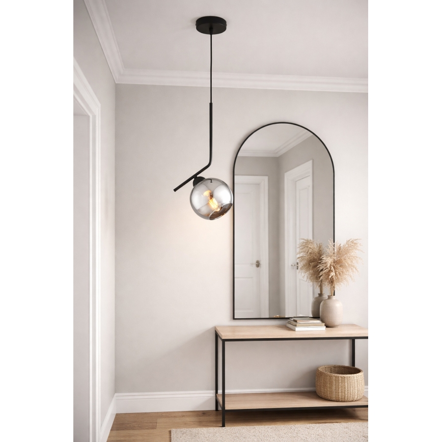 Brilagi - Lampadario a sospensione con cavo 1xE27/60W/230V nero/grigio fumé