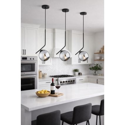 Brilagi - Lampadario a sospensione con cavo 1xE27/60W/230V nero/grigio fumé