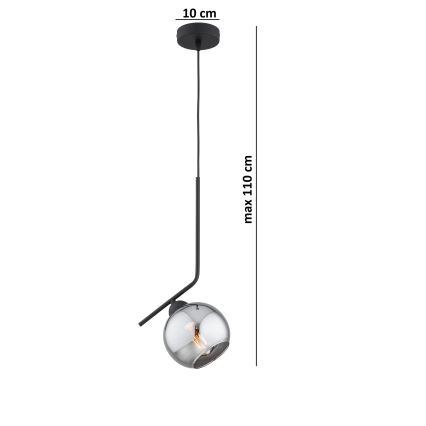 Brilagi - Lampadario a sospensione con cavo 1xE27/60W/230V nero/grigio fumé