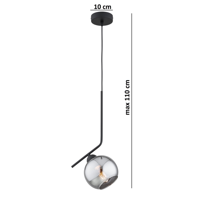 Brilagi - Lampadario a sospensione con cavo 1xE27/60W/230V nero/grigio fumé