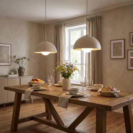 Brilagi - Lampadario a sospensione con cavo 1xE27/60W/230V Ø 30 cm beige/oro