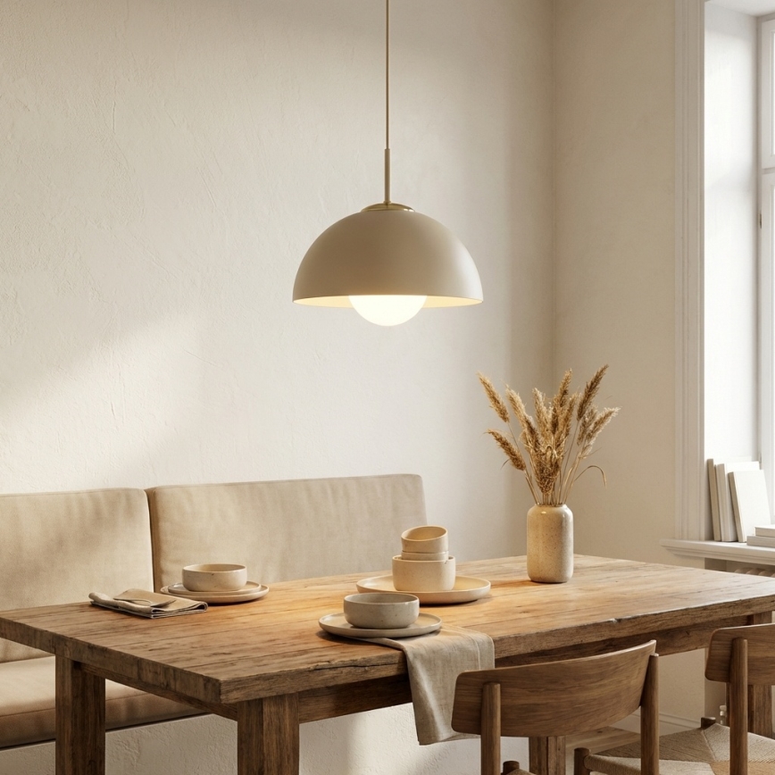 Brilagi - Lampadario a sospensione con cavo 1xE27/60W/230V Ø 30 cm beige/oro
