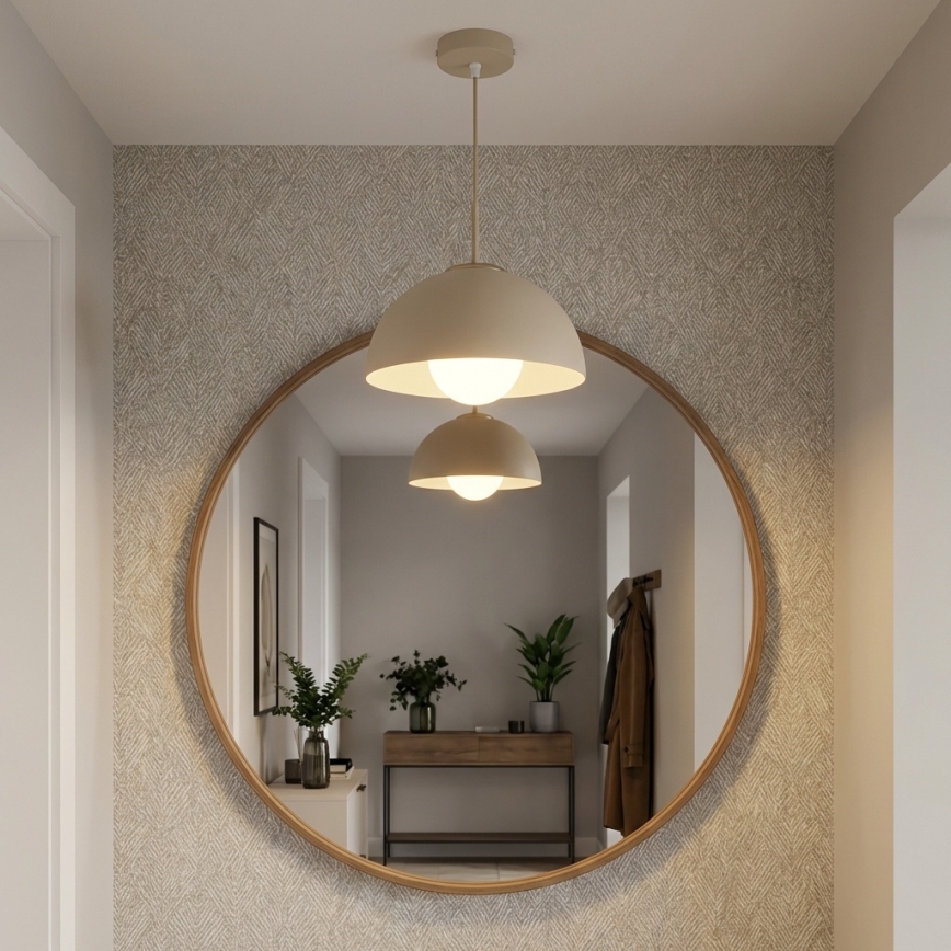 Brilagi - Lampadario a sospensione con cavo 1xE27/60W/230V Ø 30 cm beige/oro